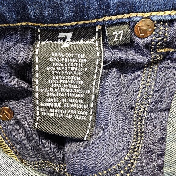 7 For All Mankind Jeans Womens 27 Blue The Ankle Skinny Stretch Mid Rise - Picture 6 of 10